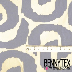 Fibranne viscose imprimé digital floral japonisant multicolore fond noir