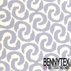 Fibranne viscose imprimé digital floral japonisant multicolore fond noir