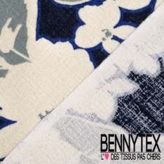 Crêpe coton texturé élasthanne digital motif papier peint rétro floral multicolore pastel poudré ton vieux rose