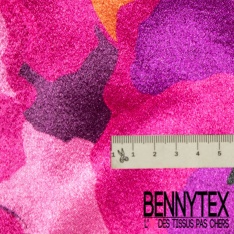 Satin polyester recyclé digital imprimé grande fleur aquarelle fond aquarelle beige blanc discret