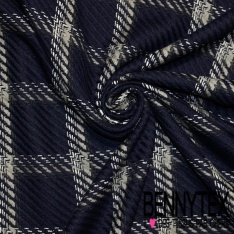 Coupon 3m coton natté quadrillage tartan bordeaux gris moyen