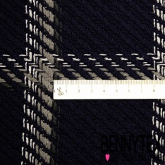 Coupon 3m coton natté quadrillage tartan bordeaux gris moyen