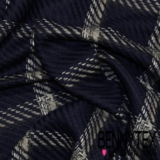 Coupon 3m coton natté quadrillage tartan bordeaux gris moyen