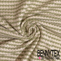 Coton natté quadrillage tartan blanc dicret gris clair fond marine