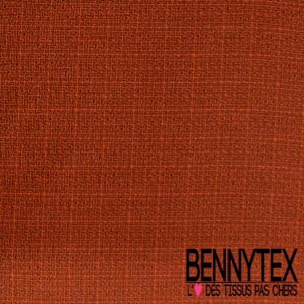 Coton natté motif fantaisie orange brûlé chocolat