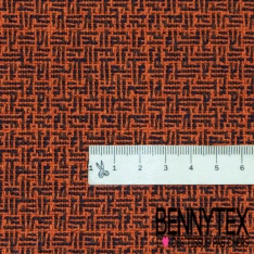 Coton natté rayure fantaisie amande blanc cassé crème