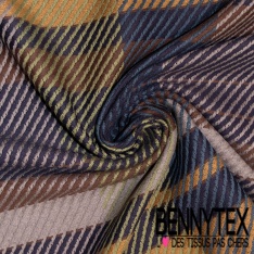 Coton natté motif rayure fantaisie fushia blanc cassé blanc discret