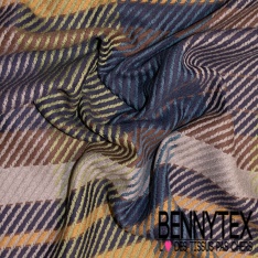 Coton natté motif rayure fantaisie fushia blanc cassé blanc discret