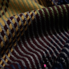 Coton natté motif tartan olive taupe marine canard