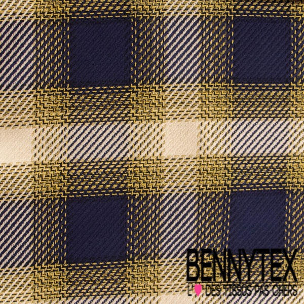 Coton natté motif tartan kaki rouge moutrde bordeaux