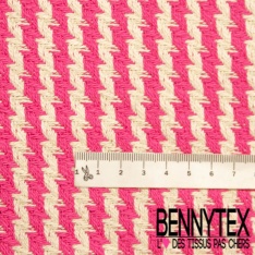 Coton natté motif tartan chocolat noir beige blanc discret