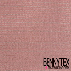 Coton natté motif abstrait fantaisie fushia blanc discret