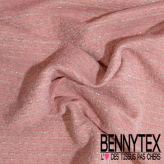 Coton natté motif abstrait fantaisie fushia blanc discret