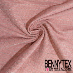 Coton natté motif abstrait fantaisie fushia blanc discret