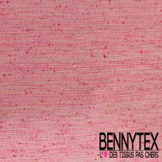 Coton natté motif rayure en point cellier argent fond vieux rose