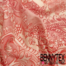 Voile de coton digital élasthanne imprimé papier peint seventie's bio