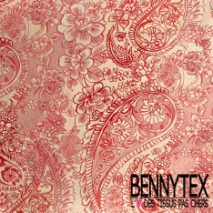 Voile de coton digital élasthanne imprimé papier peint seventie's bio