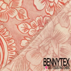 Voile de coton digital élasthanne imprimé papier peint seventie's bio