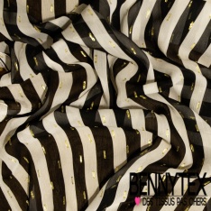 Mousseline crêpon viscose imprimé digital petite fleur des champs fond écru