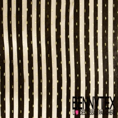 Mousseline crêpon viscose imprimé digital petite fleur des champs fond écru