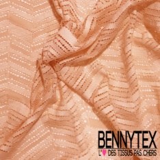 Guipure coton rayure ajourée fantaisie blanc cassé