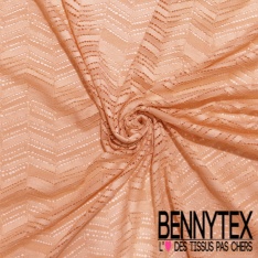 Guipure coton rayure ajourée fantaisie blanc cassé