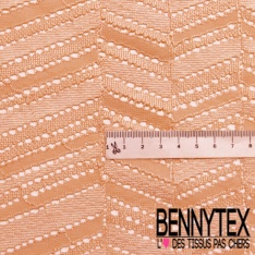 Guipure coton rayure ajourée fantaisie blanc cassé