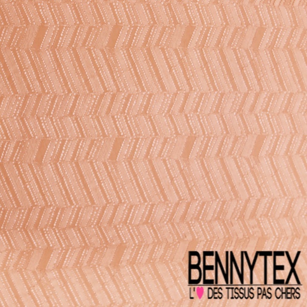 Guipure sinusoïde ajourée ton sur ton saumon givré