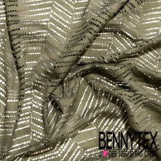 Guipure sinusoïde ajourée ton sur ton saumon givré