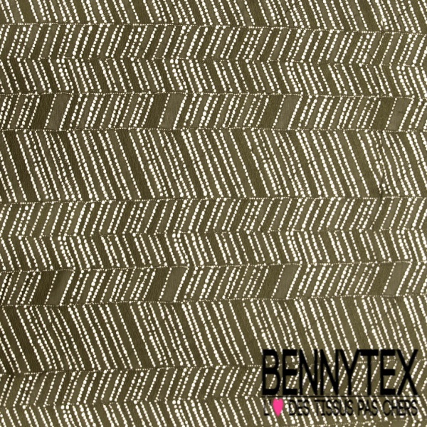 Guipure sinusoïde ajourée ton sur ton olive