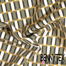 Satin coton élasthanne imprimé sakura rose fond rose nude pastel