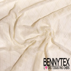 Guipure sinusoïde ajourée ton sur ton blanc cassé