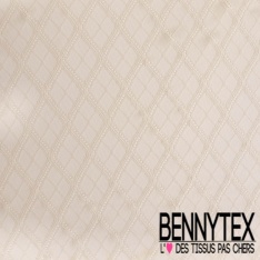 Guipure sinusoïde ajourée ton sur ton blanc cassé