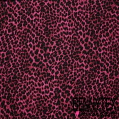 Coupon 3m maille double crêpe élasthanne grand motif léopard noir kaki fond sapin