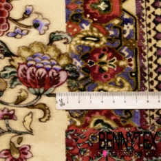 Velours lisse ras de coton élasthanne imprimé digital floral papier peint fond crème