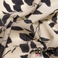 Voile de coton digital élasthanne imprimé bandana cachemire effet denim