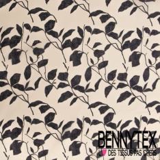 Voile de coton digital élasthanne imprimé bandana cachemire effet denim