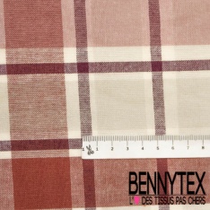 Lin imprimé fine rayure verticale blanc discret sable