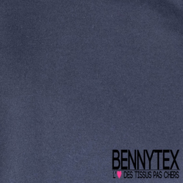 Coupon 3m caban souple de laine déperlant semi imperméable bleu nuit