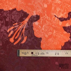 Crêpe viscose jacquard imprimé peau de bête noir roux