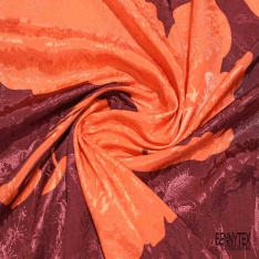 Crêpe viscose jacquard imprimé peau de bête noir roux