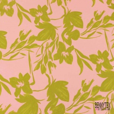 Popeline coton élasthanne digital imprimé géométrique abstrait violet taupe foncé