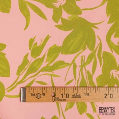 Popeline coton élasthanne digital imprimé géométrique abstrait violet taupe foncé