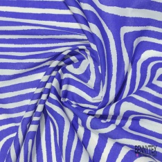 Voile de coton digital élasthanne imprimé baroque stylisé kaki noir vanille