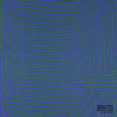 Voile de coton digital élasthanne imprimé grande empreinte digitale blanc optique bleu roi