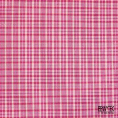Coton tissé teint imprimé tartan noir blanc discret