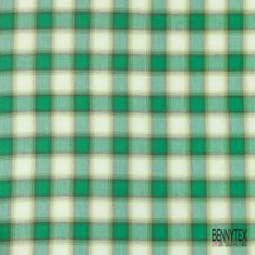 Coton tissé teint imprimé tartan rose blanc optique lurex or