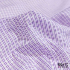 Coton tissé teint imprimé tartan vert anglais ocre blanc cassé