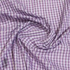 Coton seersucker motif grand quadrillage orange fushia violine fond blanc optique