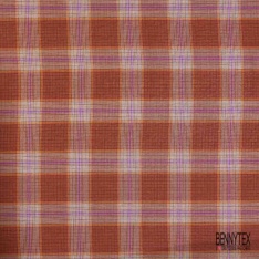 Coton seersucker motif petit quadrillage orchidée délicate lavande blanc optique